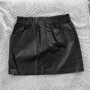 Wild Fable Black Faux Leather Mini Skirt